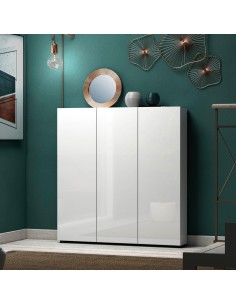 Scarpiera 3 ante bassa Bianco laccato Slim