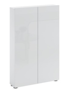 Scarpiera 2 ante bassa Bianco laccato Slim 2