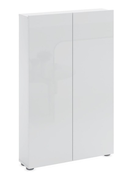 Scarpiera 2 ante bassa Bianco laccato Slim
