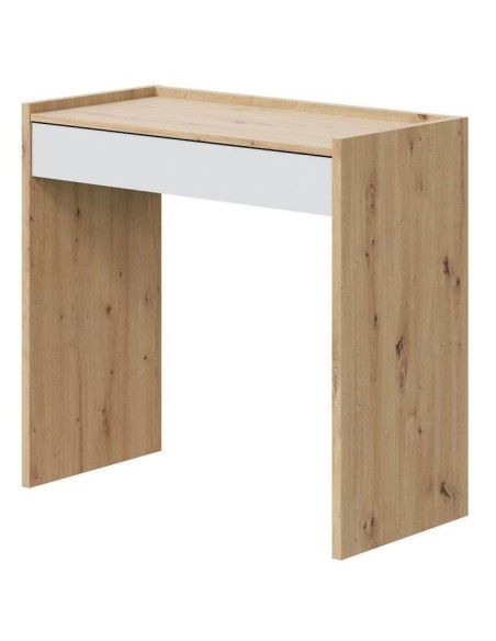 Scrivania consolle 1 cassetto Rovere nodi/Bianco
