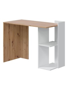 Scrivania ad angolo Rovere nodi/Bianco (angolo reversibile) 2