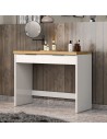 Scrivania 1 cassetto Bianco laccato/Rovere castagno