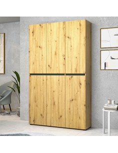 armadio 6 ante scarpiera rovere artisan antracite 2