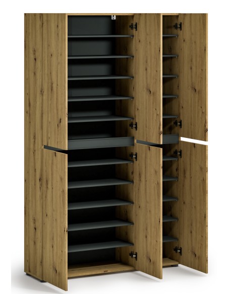 Armadio multiuso/scarpiera Maxi 6 ante 10 + 10 ripiani Rovere artisan/Antracite