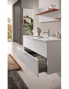 Mobile bagno sospeso 2 cassetti Bianco cm 100 2