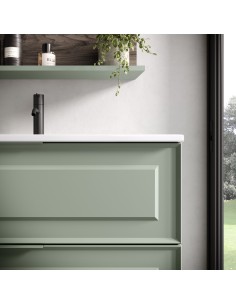 Mobile bagno 2 cassetti sospeso frontale bugnato Salvia 80 cm 2