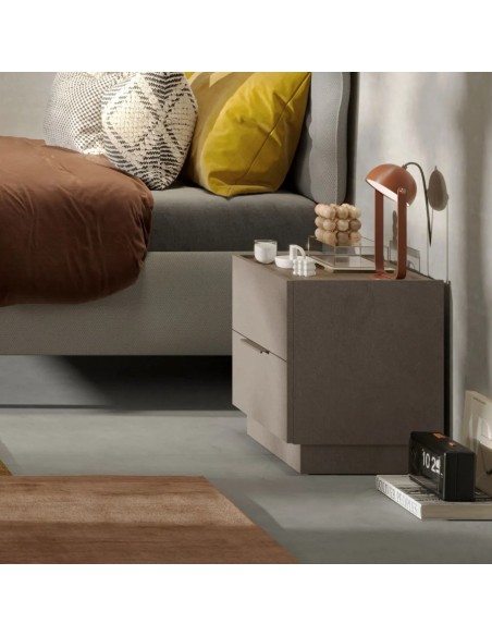 Coppia di comodini 2 cassetti Bronzo/Mercure