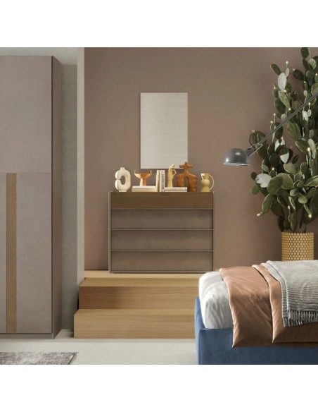 Comò 4 cassetti Bronzo/Mercure