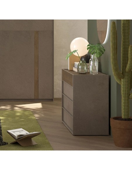 Comò 4 cassetti Bronzo/Mercure