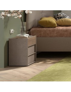 Coppia comodini 3 cassetti Bronzo/Mercure 2