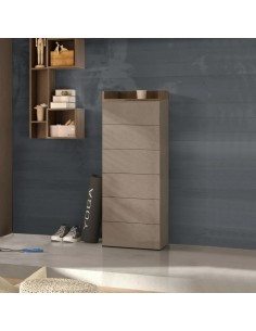 Settimino 6 cassetti con top a vassoio Bronzo/Mercure