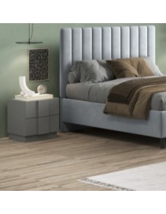 Coppia di comodini 2 cassetti Grigio Ardesia