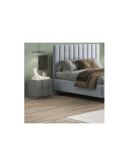 Coppia di comodini 2 cassetti Grigio Ardesia