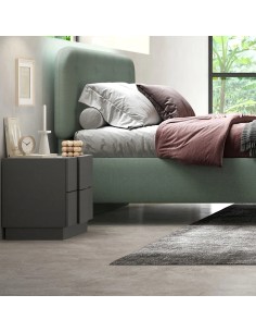 Coppia di comodini 2 cassetti Grigio Ardesia 2