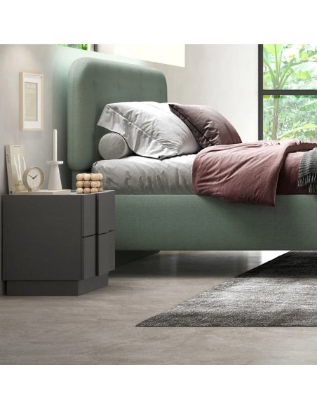 Coppia di comodini 2 cassetti Grigio Ardesia