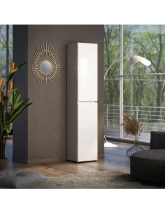 Colonna multiuso/scarpiera 2 ante alta Bianco laccato lucido 2