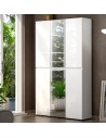 Armadio multiuso/scarpiera Maxi 6 ante con 2 a specchio Bianco laccato