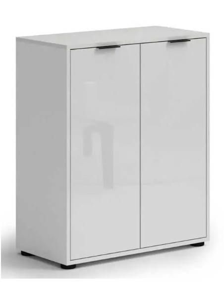 Mobile multiuso/scarpiera basso 2 ante Bianco lucido