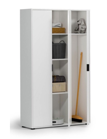Armadio multiservizio porta scope 3 ante Bianco lucido