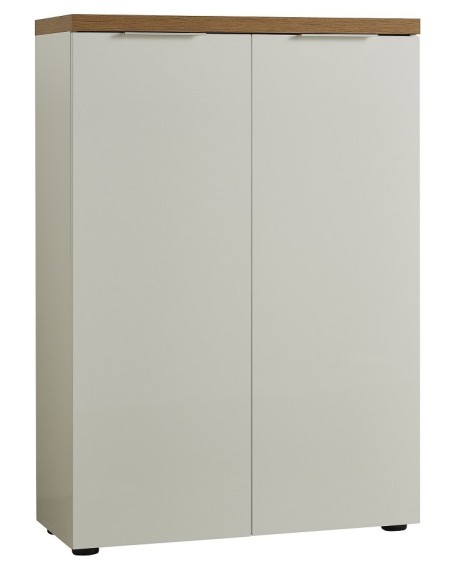 Mobile scarpiera ingresso 2 ante Bianco laccato/Rovere castagno