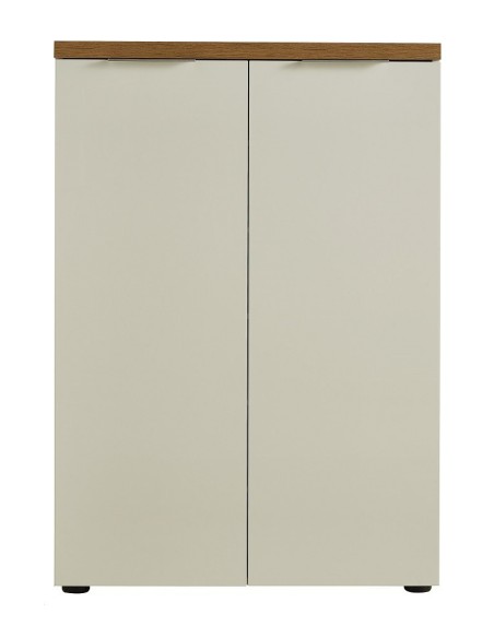 Mobile scarpiera ingresso 2 ante Bianco laccato/Rovere castagno