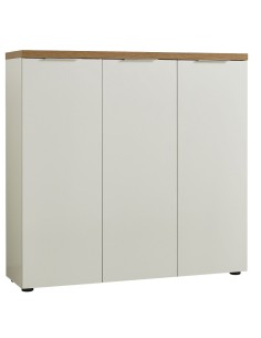 Scarpiera ingresso 3 ante Bianco laccato/Rovere castagno