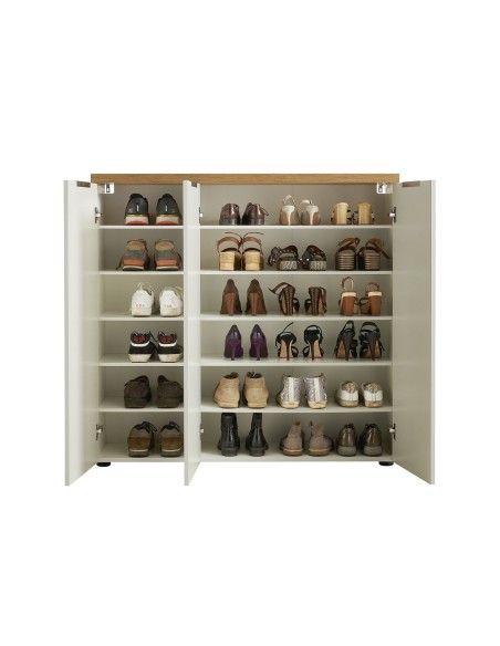 Scarpiera ingresso 3 ante Bianco laccato/Rovere castagno