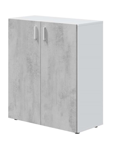 Mobile basso 2 ante Bianco /Cemento