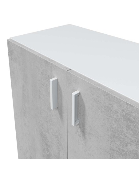 Mobile basso 2 ante Bianco /Cemento