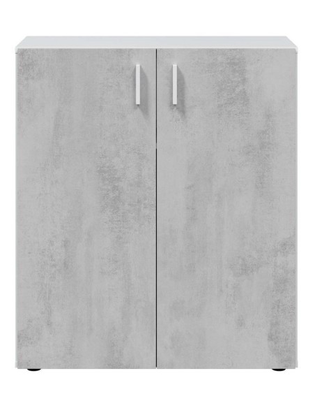 Mobile basso 2 ante Bianco /Cemento