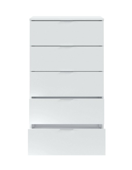 Cassettiera 5 cassetti Bianco opaco cm 60 x 40 x 110 h