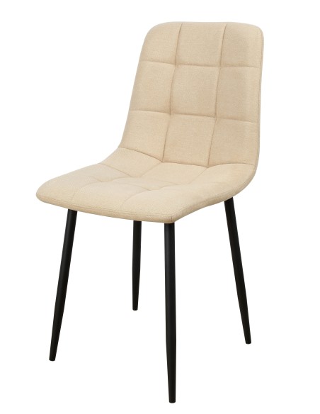 Sedia Kira in tessuto Tortora