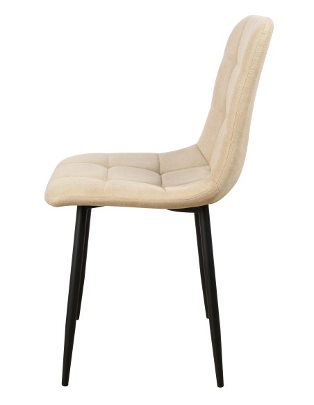 Sedia Kira in tessuto Tortora