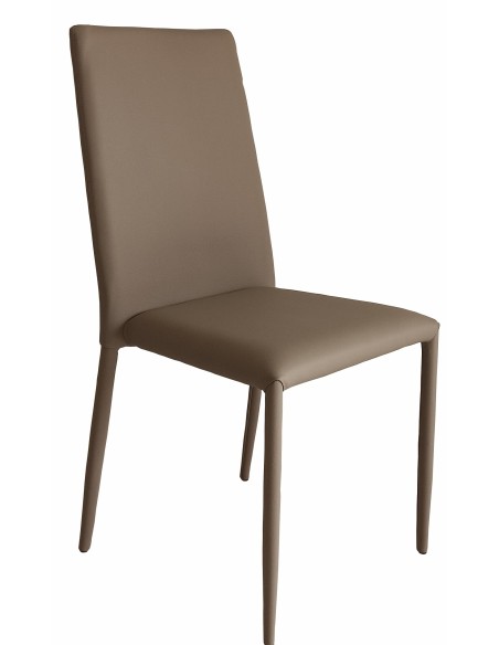 Sedia Vanity in ecopelle Tortora