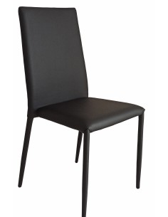 Sedia Vanity in ecopelle Nero