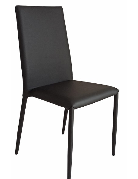 Sedia Vanity in ecopelle Nero