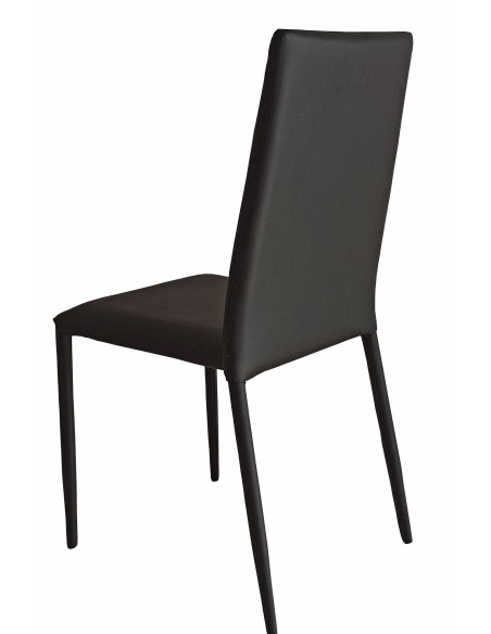 Sedia Vanity in ecopelle Nero