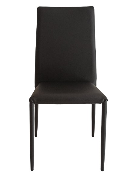 Sedia Vanity in ecopelle Nero