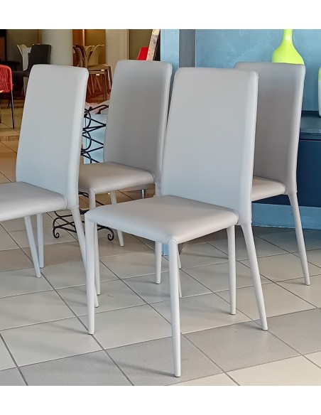 Sedia Vanity in ecopelle Tortora