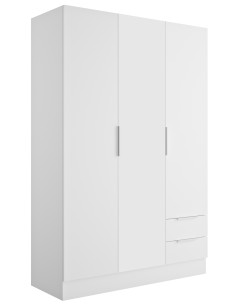 Armadio Guardaroba 3 ante - 2 cassetti Bianco 2