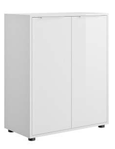 Mobile basso 2 ante Bianco laccato lucido cm 72 x x 35,3 x 87 h