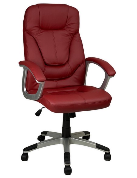 Poltrona Targhet direzionale schienale alto in ecopelle Bordeaux