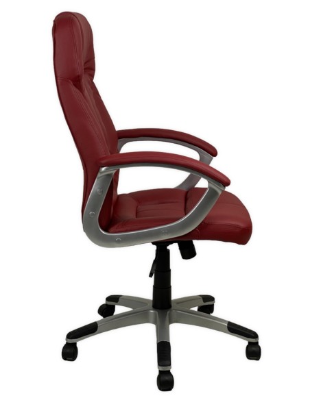 Poltrona Targhet direzionale schienale alto in ecopelle Bordeaux