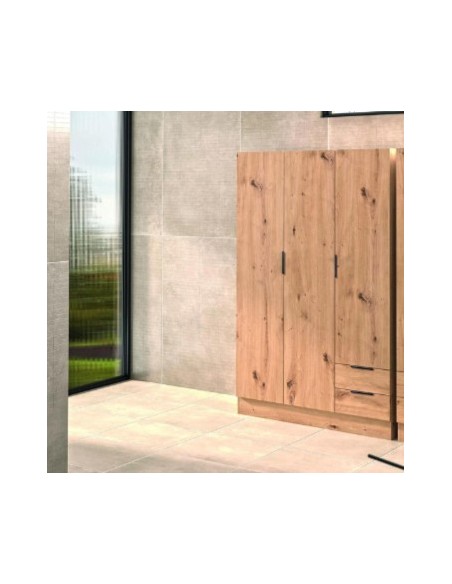 Armadio guardaroba 3 ante - 2 cassetti Rovere artisan