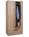 Armadio guardaroba 2 ante - 2 cassetti Rovere artisan