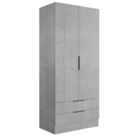 Armadio guardaroba 2 ante - 2 cassetti Cemento