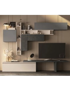 Parete attrezzata Ardesia - Cashmere - Piombo 100