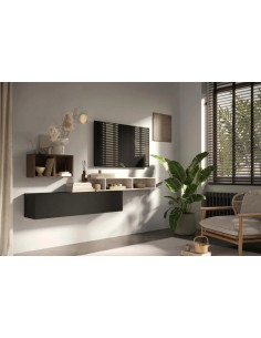 Parete soggiorno sospesa Cashmere - Lava - Mercure 102 2