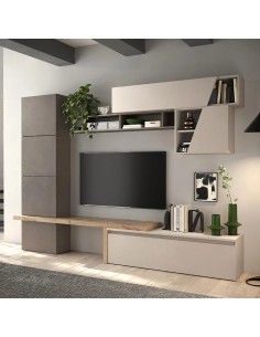 Parete soggiorno Bronzo - Rovere kadiz - Cashmere 120