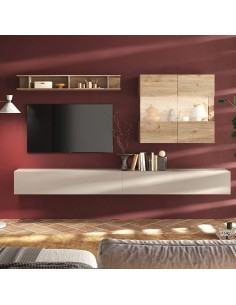 Parete soggiorno sospesa Cashmere - Rovere Kadiz 123